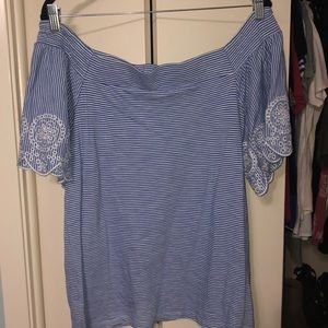 Off-Shoulder Striped LOFT Top